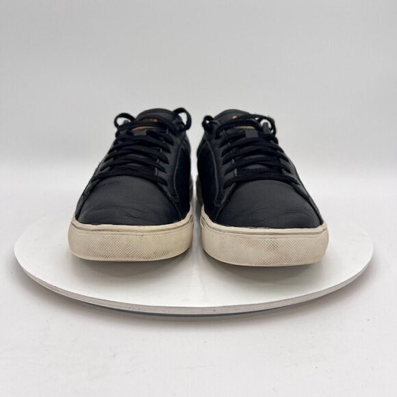 Onitsuka Tiger Lawnship 2.0 Men Size 10.5 D715L Black Leather Low Top Shoes - Picture 2 of 14